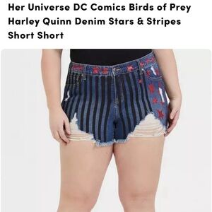 Her Universe Birds of Prey Harley Quinn Denim Shorts